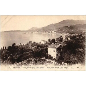 No.114 MENTON Vue prise du pont Saint-Louis- Menton, France Postcard
